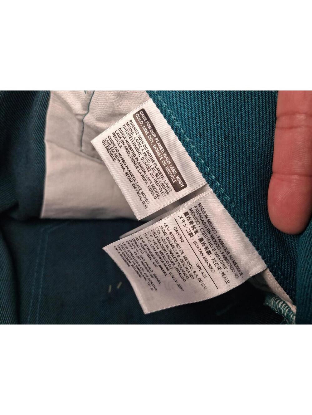 NEW Levis 501 Jeans 36x32 Teal Geen Cotton Straight Leg - Picture 6 of 11